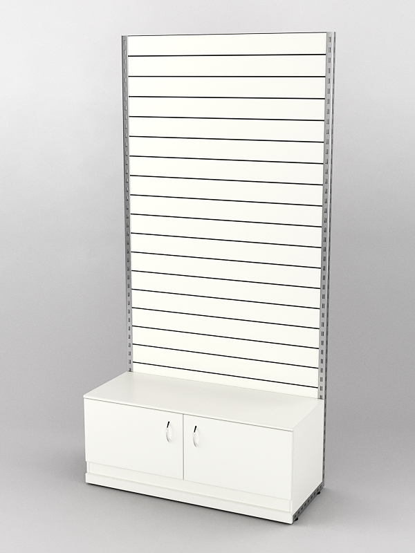 Пристенная торговая система Bazic №2 с задней стенкой Э/П и тумбой Т-21 (1200мм), Белый