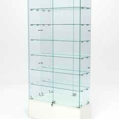 Витрина стеклянная ИСТРА ПОДИУМ №36 (с дверками, задняя стенка - зеркало), Белый