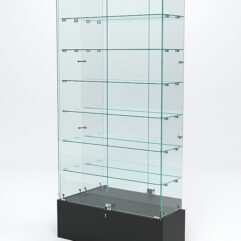 Витрина стеклянная ИСТРА ПОДИУМ №36 (с дверками, задняя стенка - зеркало), Черный