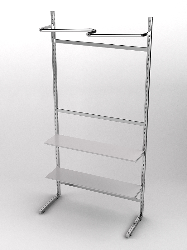 Пристенная торговая система Bazic №10 без задней стенки (1200мм), Серый