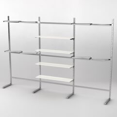 Пристенная торговая система Bazic №11А без задней стенки (3600мм), Белый