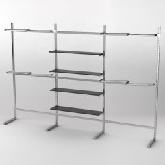 Пристенная торговая система Bazic №11А без задней стенки (3600мм), Черный