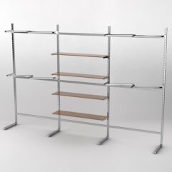 Пристенная торговая система Bazic №11А без задней стенки (3600мм), Орех