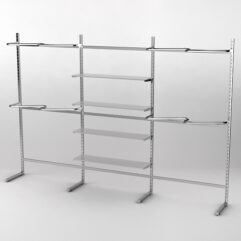 Пристенная торговая система Bazic №11А без задней стенки (3600мм), Серый