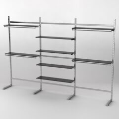 Пристенная торговая система Bazic №11Б без задней стенки (3600мм), Черный