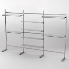 Пристенная торговая система Bazic №11Б без задней стенки (3600мм), Серый