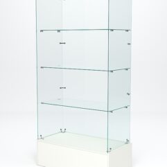 Витрина стеклянная ИСТРА ПОДИУМ №109 (без дверок, задняя стенка - стекло), Белый