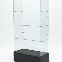 Витрина стеклянная ИСТРА ПОДИУМ №109 (без дверок, задняя стенка - стекло), Черный