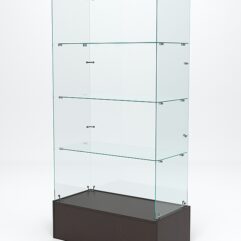 Витрина стеклянная ИСТРА ПОДИУМ №109 (без дверок, задняя стенка - стекло), Дуб Венге