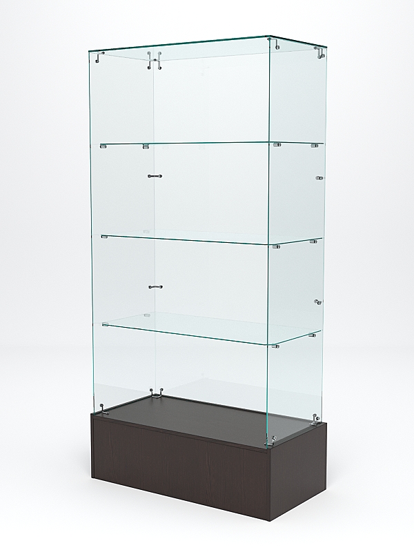 Витрина стеклянная ИСТРА ПОДИУМ №109 (без дверок, задняя стенка - стекло), Дуб Венге