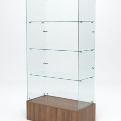 Витрина стеклянная ИСТРА ПОДИУМ №109 (без дверок, задняя стенка - стекло), Орех