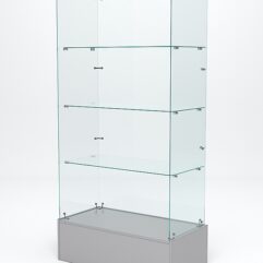 Витрина стеклянная ИСТРА ПОДИУМ №109 (без дверок, задняя стенка - стекло), Серый