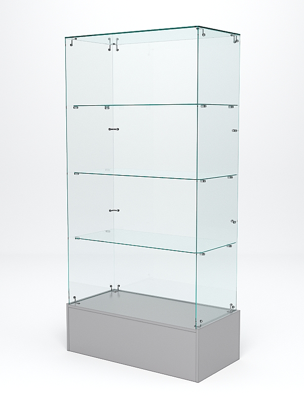 Витрина стеклянная ИСТРА ПОДИУМ №109 (без дверок, задняя стенка - стекло), Серый