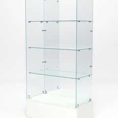 Витрина стеклянная ИСТРА ПОДИУМ №111 (без дверок, задняя стенка - зеркало), Белый