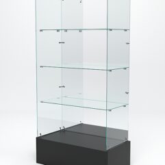 Витрина стеклянная ИСТРА ПОДИУМ №111 (без дверок, задняя стенка - зеркало), Черный