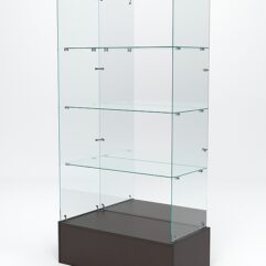 Витрина стеклянная ИСТРА ПОДИУМ №111 (без дверок, задняя стенка - зеркало), Дуб Венге