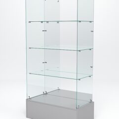 Витрина стеклянная ИСТРА ПОДИУМ №111 (без дверок, задняя стенка - зеркало), Серый