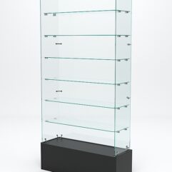 Витрина стеклянная ИСТРА ПОДИУМ №135 (без дверок, задняя стенка - стекло), Черный