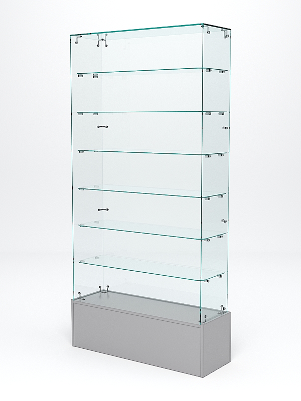 Витрина стеклянная ИСТРА ПОДИУМ №135 (без дверок, задняя стенка - стекло), Серый