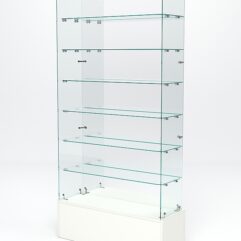 Витрина стеклянная ИСТРА ПОДИУМ №136 (без дверок, задняя стенка - зеркало), Белый