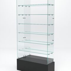 Витрина стеклянная ИСТРА ПОДИУМ №136 (без дверок, задняя стенка - зеркало), Черный