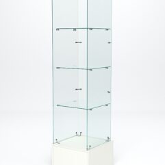 Витрина стеклянная ИСТРА ПОДИУМ №110 (без дверки, задняя стенка - стекло), Белый