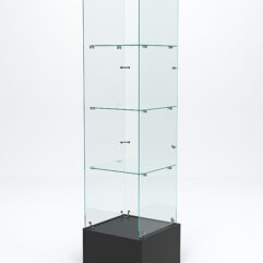 Витрина стеклянная ИСТРА ПОДИУМ №110 (без дверки, задняя стенка - стекло), Черный