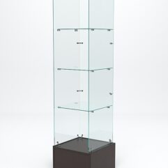 Витрина стеклянная ИСТРА ПОДИУМ №110 (без дверки, задняя стенка - стекло), Дуб Венге