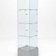 Витрина стеклянная ИСТРА ПОДИУМ №110 (без дверки, задняя стенка - стекло), Серый