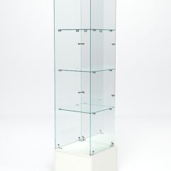 Витрина стеклянная ИСТРА ПОДИУМ №112 (без дверки, задняя стенка - зеркало), Белый