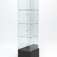 Витрина стеклянная ИСТРА ПОДИУМ №112 (без дверки, задняя стенка - зеркало), Черный