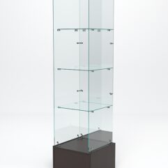 Витрина стеклянная ИСТРА ПОДИУМ №112 (без дверки, задняя стенка - зеркало), Дуб Венге