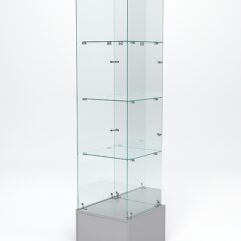 Витрина стеклянная ИСТРА ПОДИУМ №112 (без дверки, задняя стенка - зеркало), Серый
