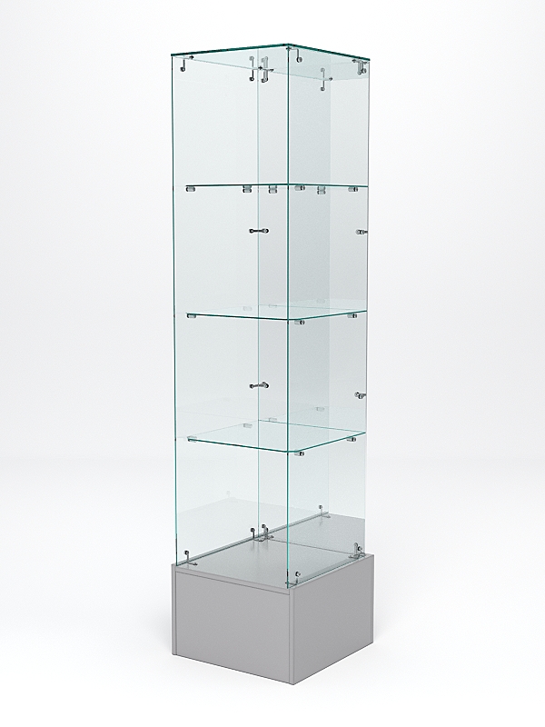 Витрина стеклянная ИСТРА ПОДИУМ №112 (без дверки, задняя стенка - зеркало), Серый