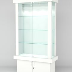 Витрина ЭЛИТА №1-1 (задняя стенка - ДСП), Белый