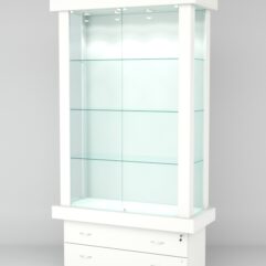 Витрина ЭЛИТА №1-2 (задняя стенка - ДСП), Белый