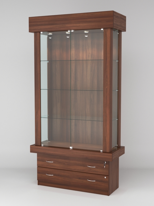 Витрина ЭЛИТА №1-2 (задняя стенка - ДСП), Орех