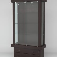 Витрина ЭЛИТА №1-2 (задняя стенка - ДСП), Дуб Венге