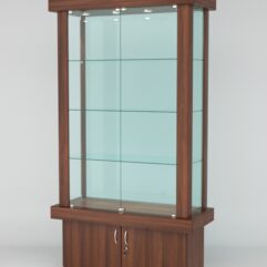 Витрина ЭЛИТА №2-1 (задняя стенка - стекло), Орех
