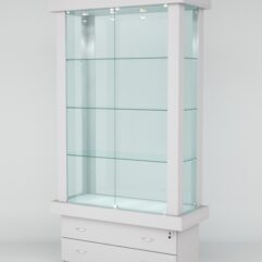 Витрина ЭЛИТА №2-2 (задняя стенка - стекло), Серый