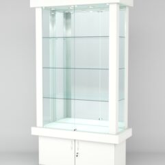 Витрина ЭЛИТА №3-1 (задняя стенка - зеркало), Белый