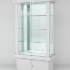 Витрина ЭЛИТА №3-1 (задняя стенка - зеркало), Серый