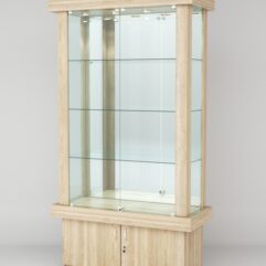 Витрина ЭЛИТА №3-1 (задняя стенка - зеркало), Дуб Сонома