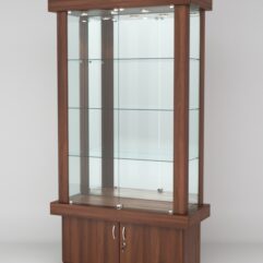 Витрина ЭЛИТА №3-1 (задняя стенка - зеркало), Орех