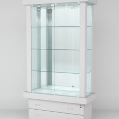 Витрина ЭЛИТА №3-2 (задняя стенка - зеркало), Серый