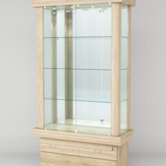 Витрина ЭЛИТА №3-2 (задняя стенка - зеркало), Дуб Сонома