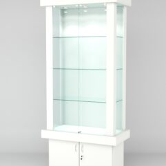 Витрина ЭЛИТА №4-1 (задняя стенка - ДСП), Белый