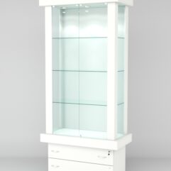 Витрина ЭЛИТА №4-2 (задняя стенка - ДСП), Белый