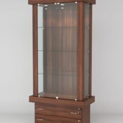 Витрина ЭЛИТА №4-2 (задняя стенка - ДСП), Орех