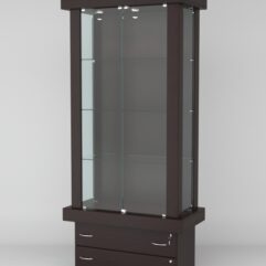 Витрина ЭЛИТА №4-2 (задняя стенка - ДСП), Дуб Венге